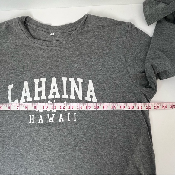 Long Sleeve Tee T-Shirt Size XL Lahaina Stay Strong Gray Cotton Blend Crew Neck - Picture 7 of 9